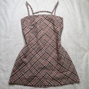 MNG Plaid Mini Dress Size 6 Double Lined Trendy